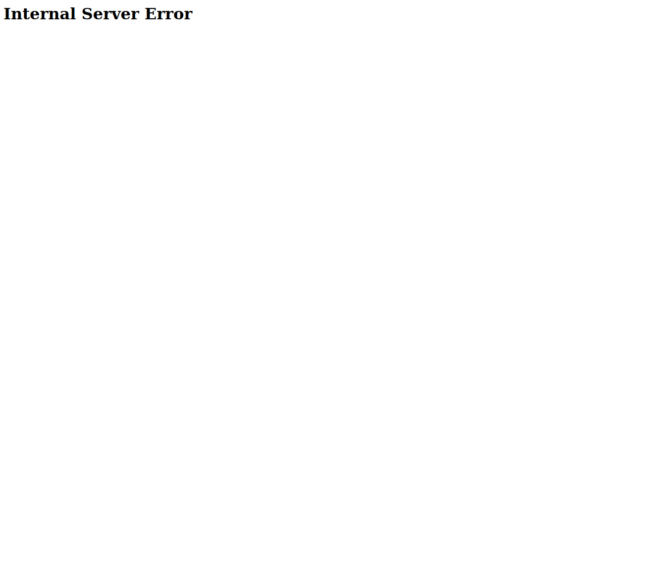 Internal server error