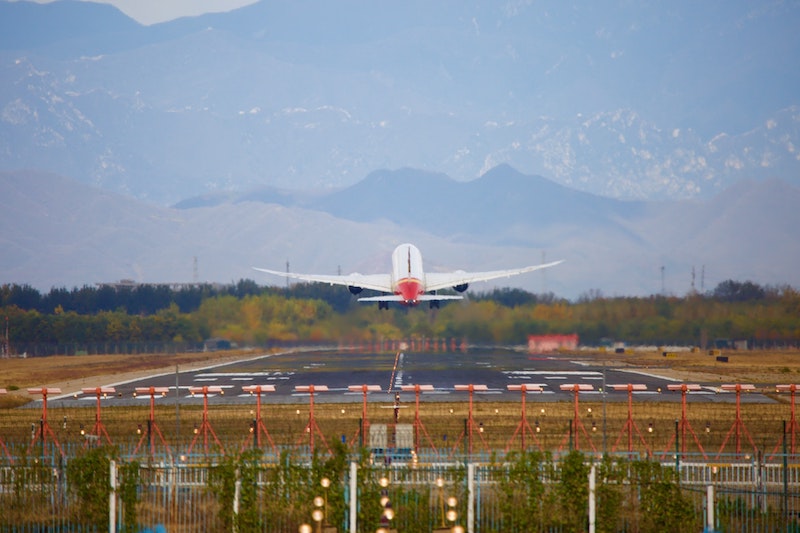 an airplane taking off