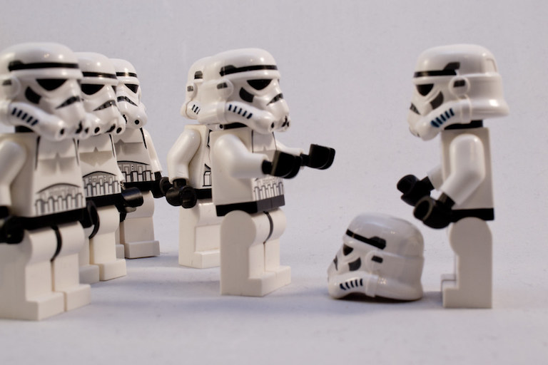 Lego stormtroopers struggling with questions aboutidentity